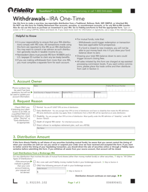 Fidelity IRA One-Time Withdrawal Form