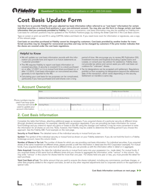 Fidelity Cost Basis Update Form