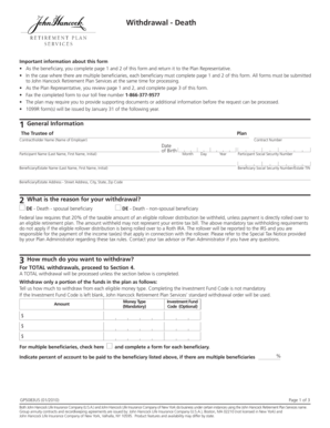 John Hancock Retirement Plan Withdrawal Form