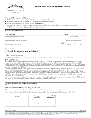 Withdrawal Minimum Distribution Form