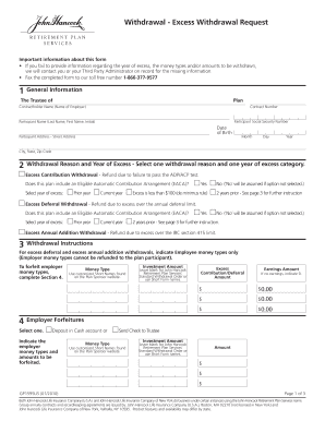 Excess Withdrawal Request Form