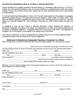 Pre-Retirement Death Benefit Beneficiary Designation Form