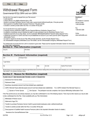 Governmental 457(b) Withdrawal Request Form
