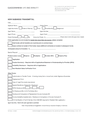 Guggenheim Single Premium Immediate Annuity Application
