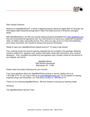 AppleBankDirect Super Savings Account Application