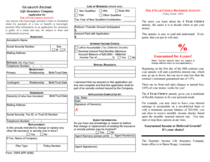 Guaranty Income 4 Year Choice Deferred Annuity Application