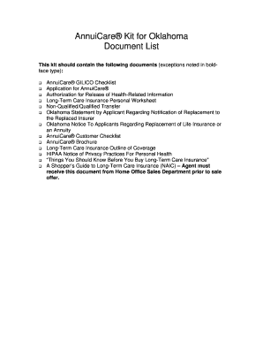 AnnuiCare Long-Term Care Insurance Application