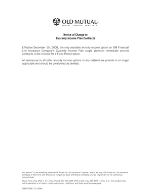 Guaranty Income Plan Annuity Application