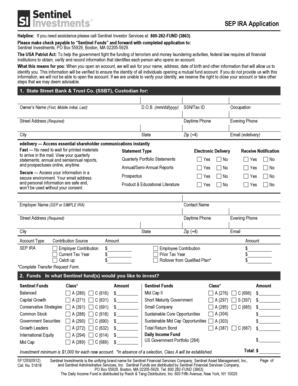 SEP IRA Application Form