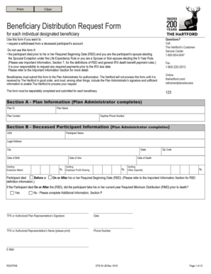 Beneficiary Distribution Request Form
