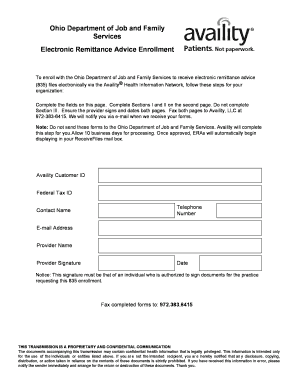 Ohio Electronic Remittance Advice Enrollment Form