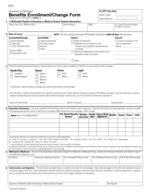 University of Michigan Benefits Enrollment Form
