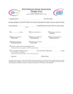 UTU PAC Pledge Form