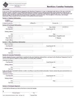 Beneficiary Custodian Nomination Form
