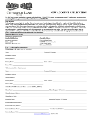 New Account Application