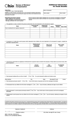 Death Benefits Application Form