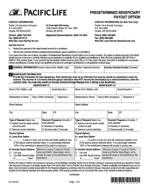 Predetermined Beneficiary Payout Option Form
