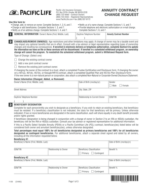 Pacific Life Annuity Contract Change Request