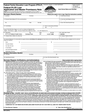 Federal PLUS Loan Master Promissory Note
