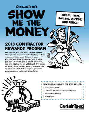 CertainTeed 2013 Contractor Rewards Program Application