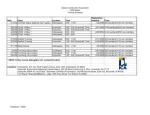 Training design sample pdf - 2009 Class Schedule for newsletter - Indiana Construction Association - news inconstruction