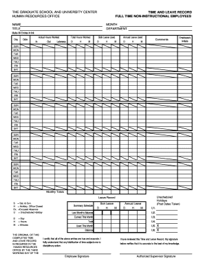 Graduate School Time and Leave Record