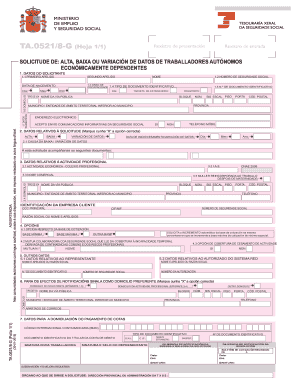 Spanish Self-Employed Worker Registration Form