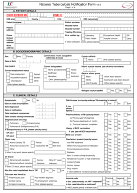 National Tuberculosis Notification Form