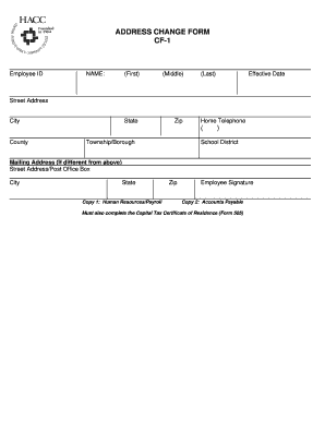 Address Change Form CF-1