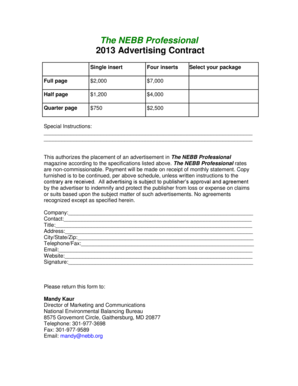 2013 Advertising Contract