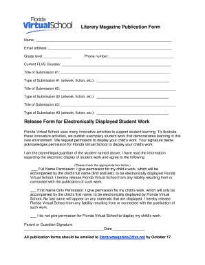 Literary Magazine Publication Form