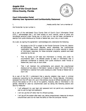 Court Information Portal User Agreement