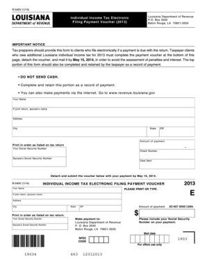 Louisiana Individual Income Tax Payment Voucher