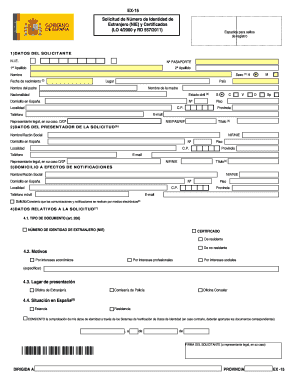 Solicitud de Número de Identidad de Extranjero (NIE) y Certificados