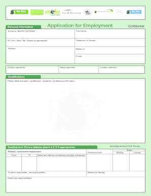 Employment Application Form