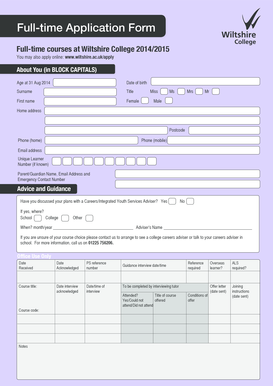 Full-time Application Form