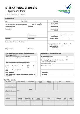 International Student Application Form