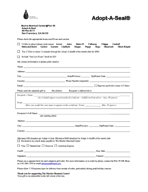 Adopt-A-Seal Donation Form