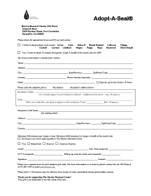 Adopt-A-Seal Donation Form