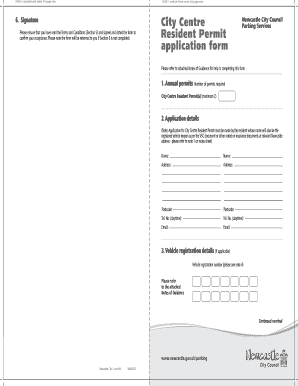 Newcastle City Council Resident Permit Application