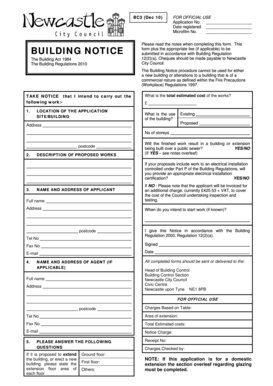 UK Building Notice Form