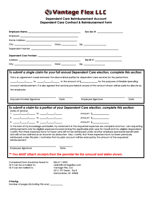 Dependent Care Reimbursement Form