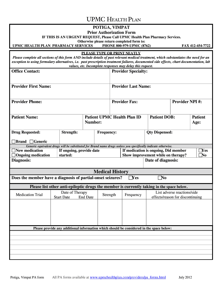 upmc prior auth form pdf Preview on Page 1.