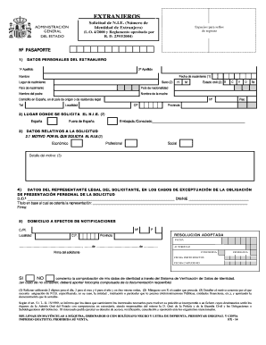 Solicitud de N.I.E. (Número de Identidad de Extranjero)