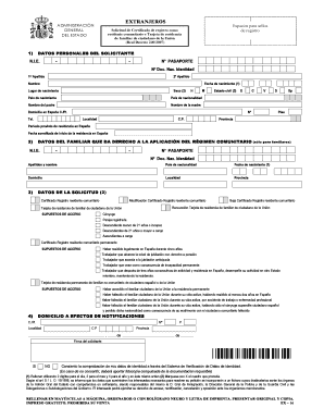 Solicitud de Certificado de registro como residente comunitario