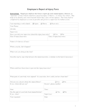 18 Printable workplace accident report Forms and Templates - Fillable ...