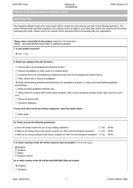NHS IRAS Research Application Form