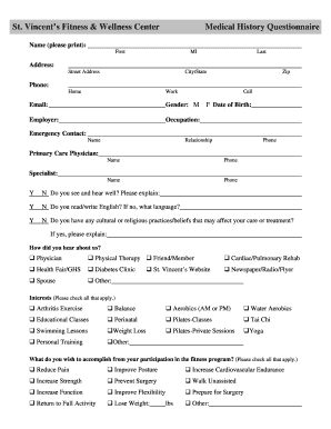 online medical questionnaire