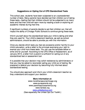 Standardized Testing Opt-Out Form