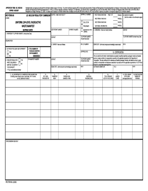 NRC Form 540 Uniform Low-Level Radioactive Waste Manifest